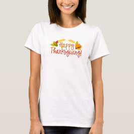 Happy thanksgivingkvinna T-tröja T-shirt