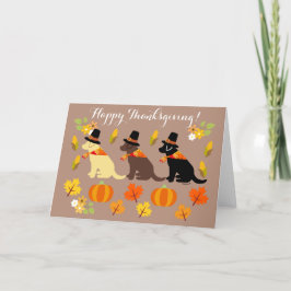 Happy thanksgivingLabrador Silhouette Kort
