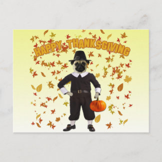 Happy thanksgivingmopsvykort helg vykort