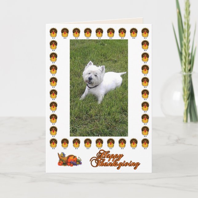 Happy thanksgivingWestie kort (Framsida)