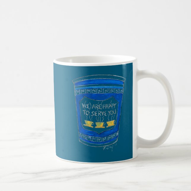 Happy To Serve You Nyc Blue Greek Deli Coffee Cup  Kaffemugg (Höger)