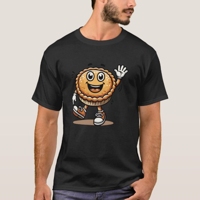 Happy Tourtière Cartoon Apparel T Shirt (Framsida)