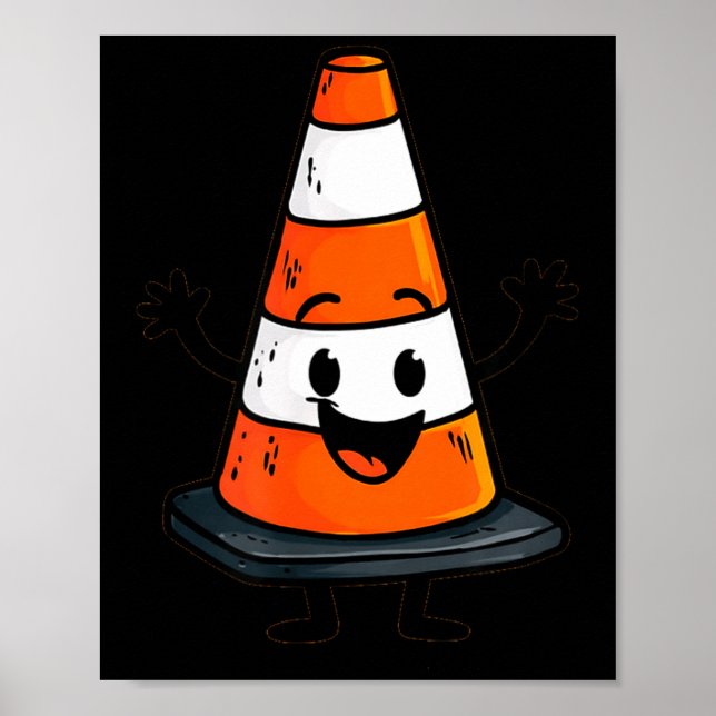 Happy Traffic Cone Look For Man And Woman  Poster (Framsidan)