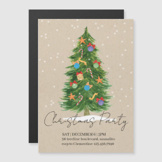 happy tree - Christmas invitation Magnetisk Inbjudningskort