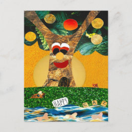 Happy tree for a happy cat in balans met feng shui vykort