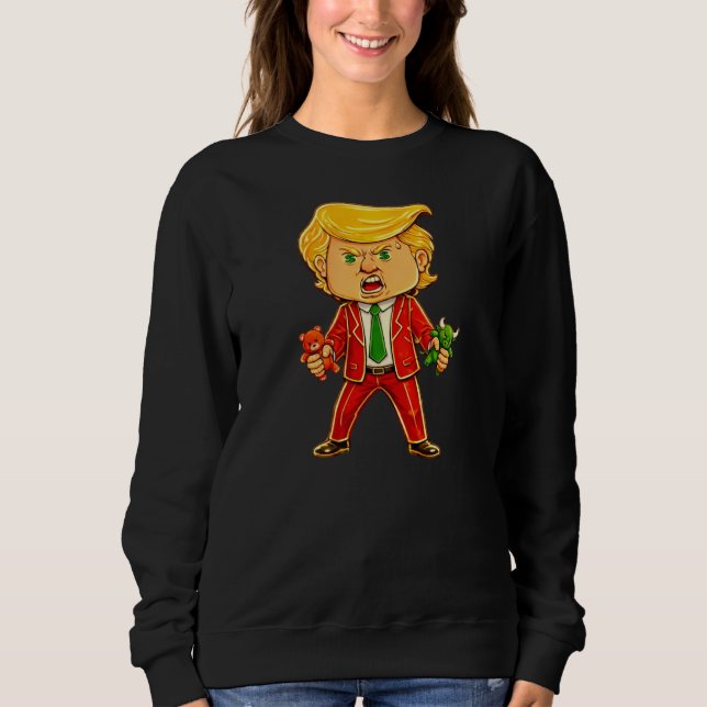 Happy Trump Funny Trump Bull Bear Trump Meme Chibi T Shirt (Framsida)
