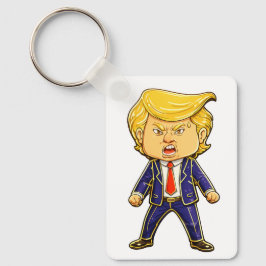Happy Trump Lapel Pin Chibi Cartoon Funny Meme Pop Nyckelring