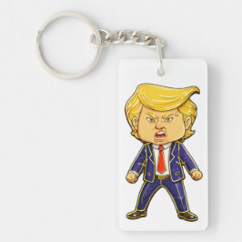 Happy Trump Lapel Pin Chibi Cartoon Funny Meme Pop Nyckelring