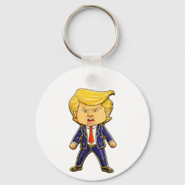 Happy Trump Lapel Pin Chibi Cartoon Funny Meme Pop Nyckelring
