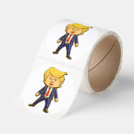Happy Trump Lapel Pin Chibi Cartoon Funny Meme Pop Runt Klistermärke