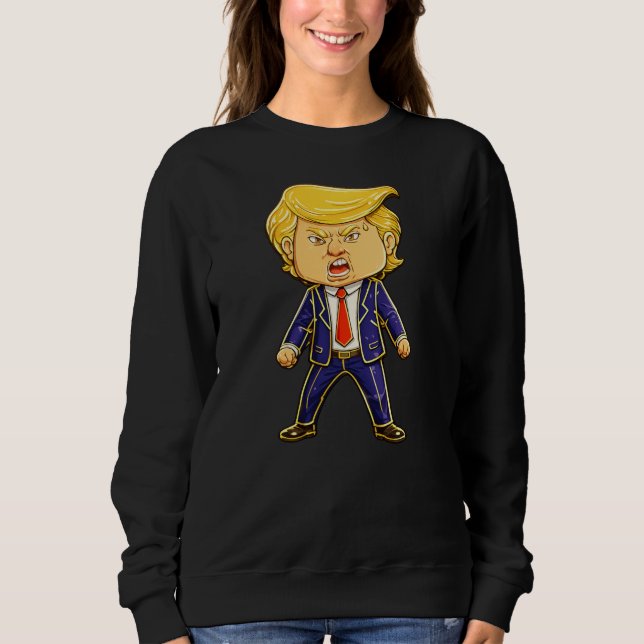 Happy Trump Lapel Pin Meme Angry Trump Pop Art T Shirt (Framsida)