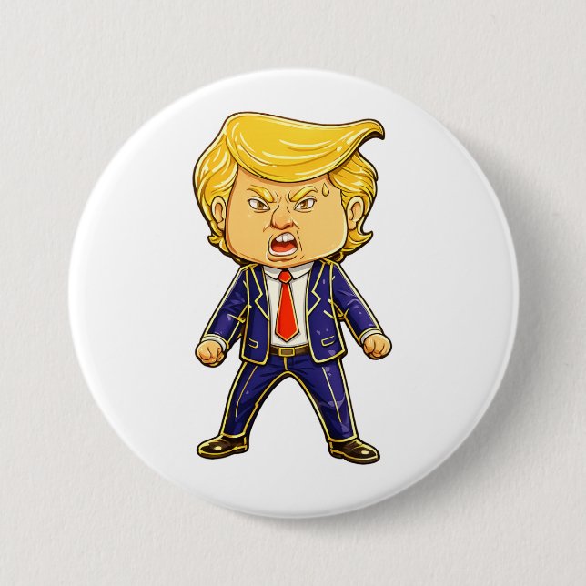 Happy Trump Pin Meme Angry Trump Pop Art Knapp (Framsida)