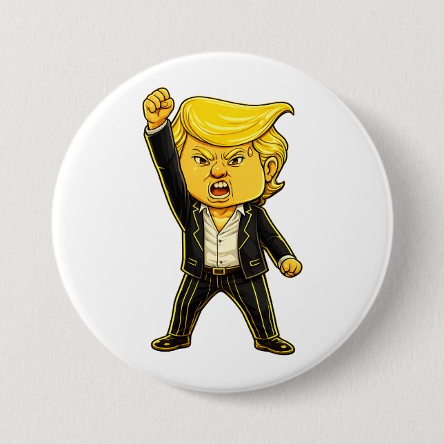Happy Trump Pin Meme Fight Fight Angry Trump Pop Knapp (Framsida)