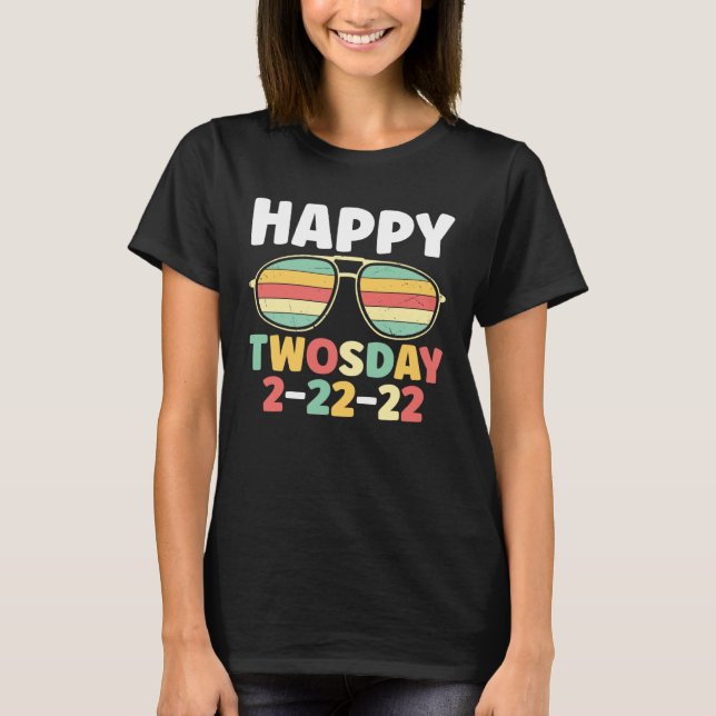 Happy Twosday 2 22 22 Teacher Girl Boy Twosday T Shirt (Framsida)