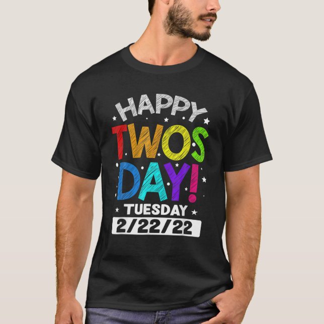 Happy Twosday Tuesday 22222 Boys Girls February 22 T Shirt (Framsida)