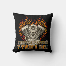 Happy V-Twin’s Day, Anti Valentine, Chopper Lovers Kudde