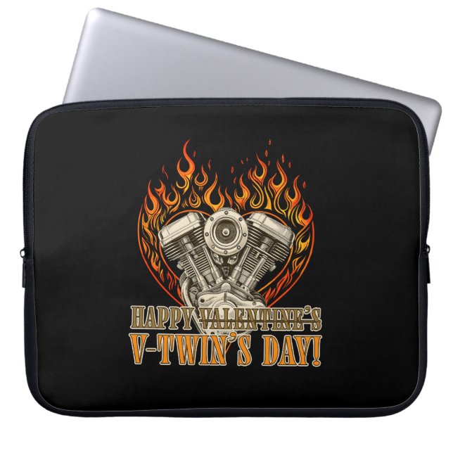 Happy V-Twin’s Day, Anti Valentine, Chopper Lovers Laptop Fodral (Framsidan)