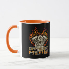 Happy V-Twin’s Day, Anti Valentine, Chopper Lovers Mugg