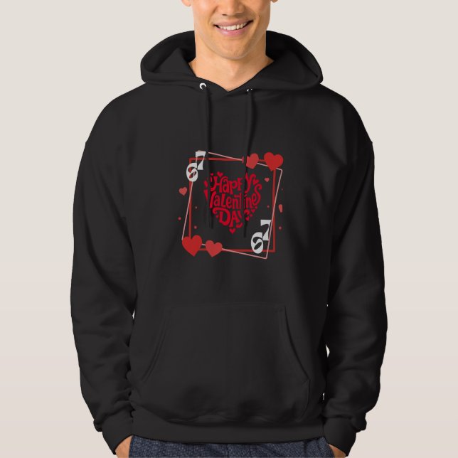 Happy Valentine 67 Red Heart Hoodie (Framsida)