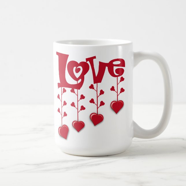 HAPPY VALENTINE DAY 2024 LOVE RED HEART KAFFEMUGG (Höger)