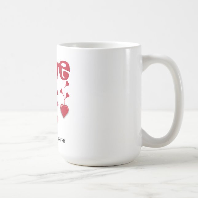 HAPPY VALENTINE DAY 2024 LOVE RED HEART KAFFEMUGG (Höger)