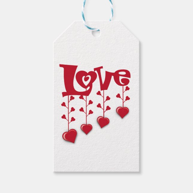 HAPPY VALENTINE DAY 2024 LOVE RED HEART PRESENTETIKETT (Framsidan)