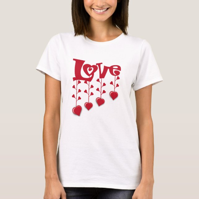 HAPPY VALENTINE DAY 2024 LOVE RED HEART T SHIRT (Framsida)