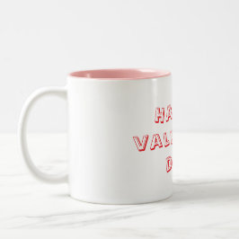 Happy valentine day whit &pink Mug Två-Tonad Mugg