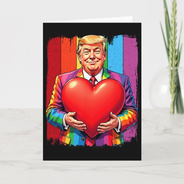 Happy Valentine Days Trump Heart Lgbt  Kort (Framsida)