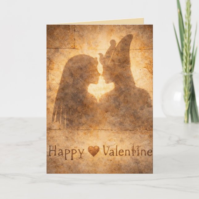 Happy Valentine Egyptian Shadow Art Romantic Kort (Framsida)