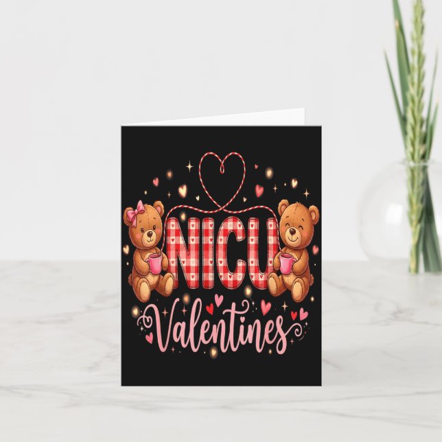 Happy Valentine Nurse Nicu Valentines Day Shirt Nu Kort (Framsida)
