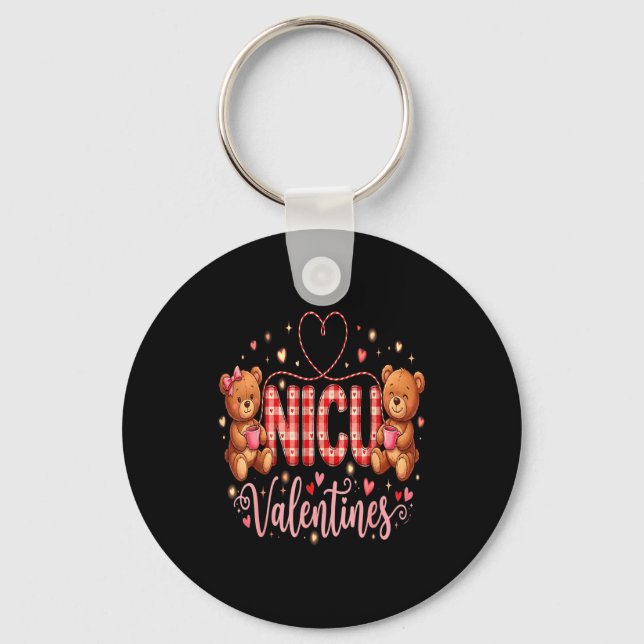 Happy Valentine Nurse Nicu Valentines Day Shirt Nu Nyckelring (Framsida)