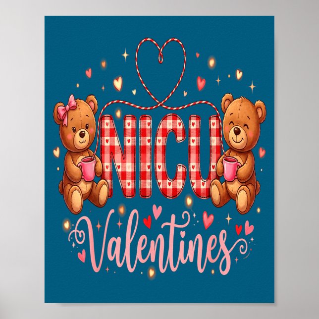 Happy Valentine Nurse Nicu Valentines Day Shirt Nu Poster (Framsidan)