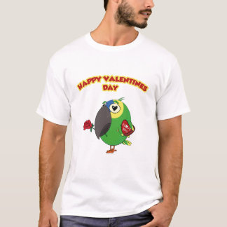 happy valentine parrot t shirt
