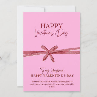 Happy Valentine’s Card Pink Greeting Card Julkort