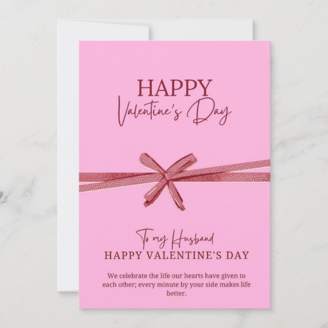 Happy Valentine’s Card Pink Greeting Card Julkort (Framsida)