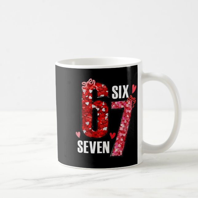 Happy Valentine’s Day 67 Meme Hearts Coquette Bow  Kaffemugg (Höger)