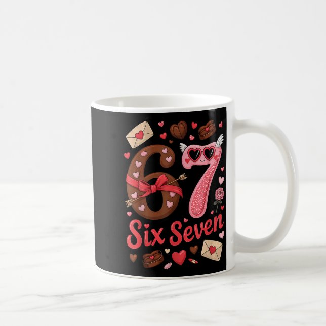 Happy Valentine’s Day 67 Meme Hearts Coquette Bow  Kaffemugg (Höger)