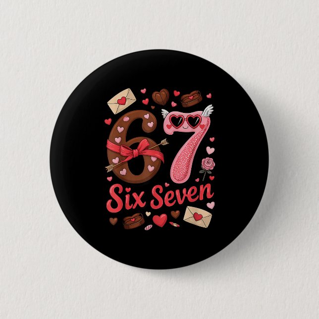 Happy Valentine’s Day 67 Meme Hearts Coquette Bow  Knapp (Framsida)