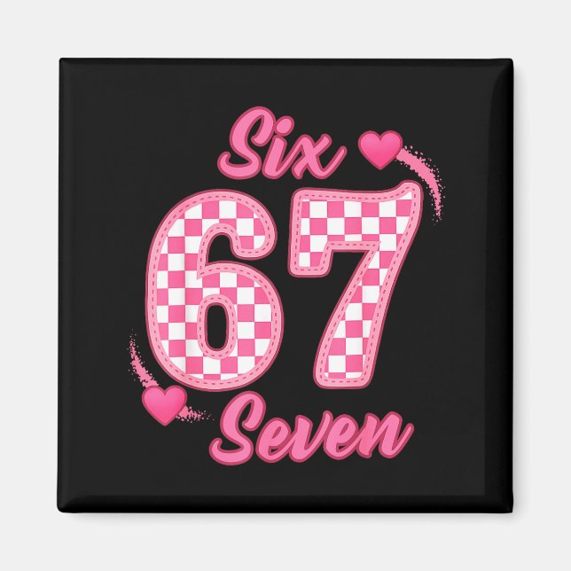 Happy Valentine’s Day 67 Meme Hearts Coquette Bow  Magnet (Framsidan)