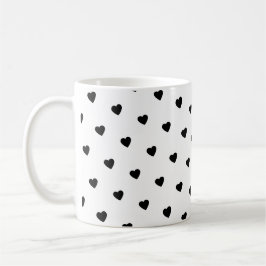 Happy Valentine’s Day Black Heart Design  Kaffemugg