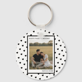 Happy Valentine’s Day Black Heart Design love Nyckelring