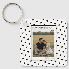 Happy Valentine’s Day Black Heart Design love Nyckelring