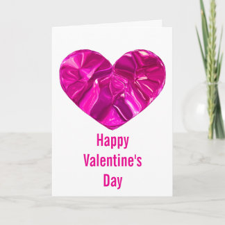 Happy Valentine’s Day Card Cute Pink Heart  Kort