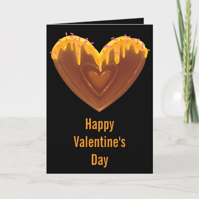 Happy Valentine’s Day Card Cute Sweet Heart Honey Kort (Framsida)