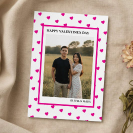 Happy Valentine’s Day Card Pink Heart Custom love Julkort