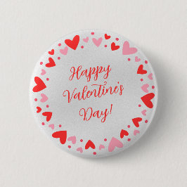 Happy Valentine’s Day Circle of Hearts Button Knapp