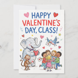 Happy Valentine’s Day Class - Classroom Valentines Julkort