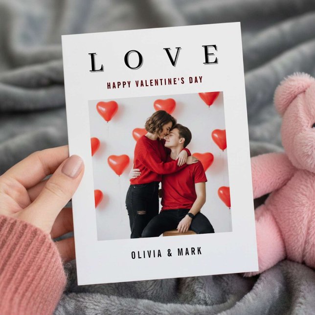 Happy Valentine’s Day Custom Photo Collage Love Julkort (Skapare uppladdad)