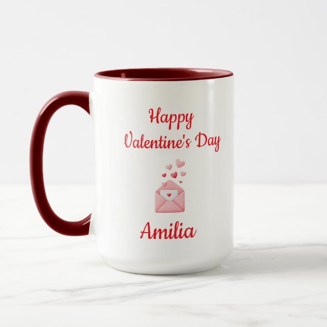 Happy Valentine’s Day Cute Love Mug Mugg (Vänster)